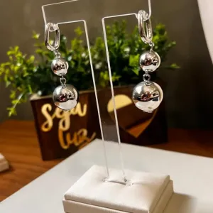 Brinco de Argola Clik com pingente de Bola