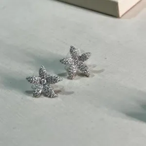 Brinco de Flor Cravejado - tarraxa