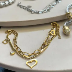 Pulseira de Aço com Banho dupla