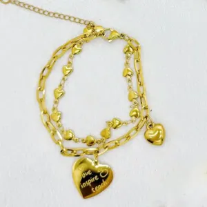 Pulseira de Coração Aço Inox