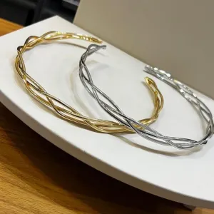 Aro rígido trançado Dourado