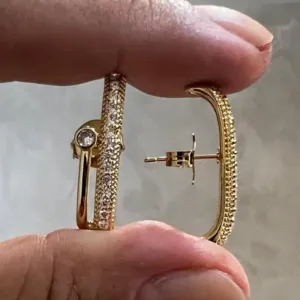 Brinco Ear Hook cravejado - tarraxa