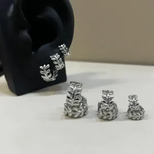 Trio Argola Clik Folhas - Banho de Ródio