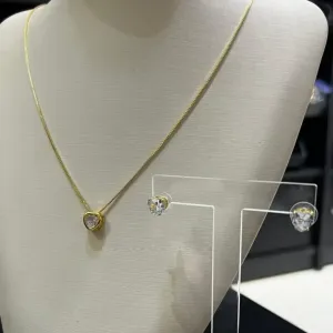 Conjunto ponto de luz coração - Dourado