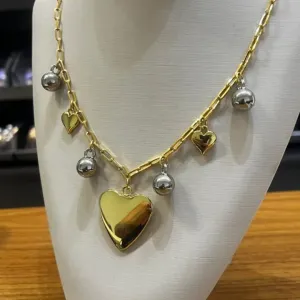 Colar pingente coração - Banhado a Ouro