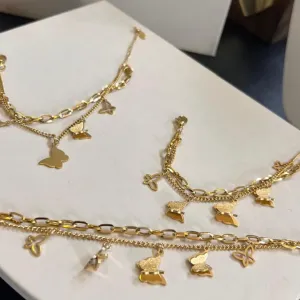 Pulseira Borboletas - Aço com Banho
