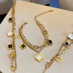 Pulseira Trevo Inspiração - Aço com Banho