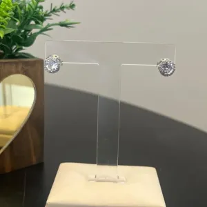 Brinco Ponto de Luz 5mm cravejado em volta