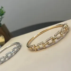 Bracelete Elos cravejados - Abertura lateral