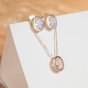 Conjunto Oval de Cristal