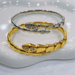 Bracelete de Cobra - Aço com Banho de Ouro