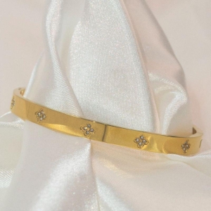 Bracelete Trevo - Aço com banho de Ouro