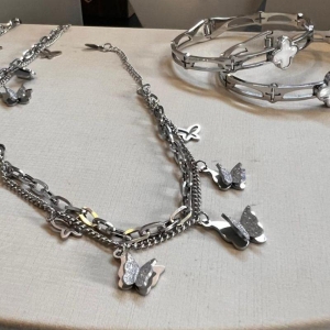 Pulseira Borboletas - Aço Inox