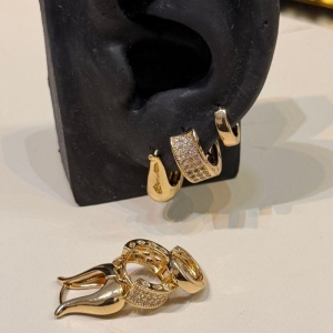 Trio brinco Clik - Banho de Ouro