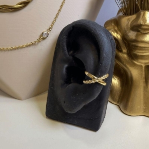 Piercing Fake X , venda o Par - Banho de ouro