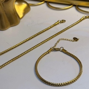 Pulseira Fio redondo - Aço com Banho