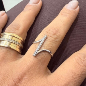 Anel Cravejado Regulável - Aço Inox