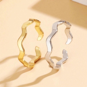 Anel Ondulado regulável - Aço com Banho