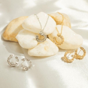 Conjunto Arco Cravejado Baguetes - Banho de Ouro