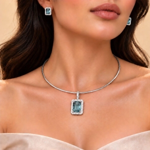 Conjunto Aro Pedra Retangular - Translucida Azul