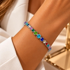 Pulseira Riviera Esferas - Aço inox