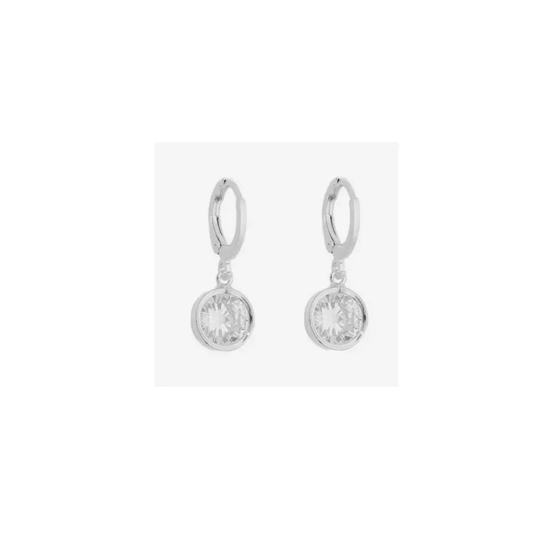 Brinco de Argola com Pingente Ponto de luz 3mm