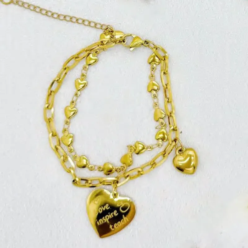 Pulseira de Coração Aço Inox