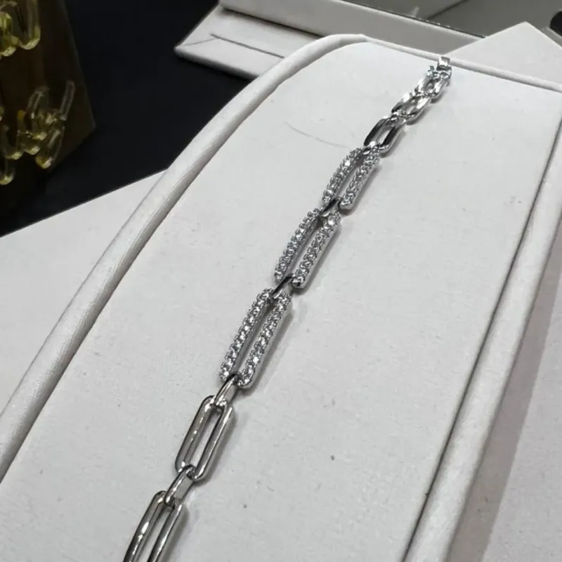 Pulseira Elos Cravejados - Banhado a Rodio