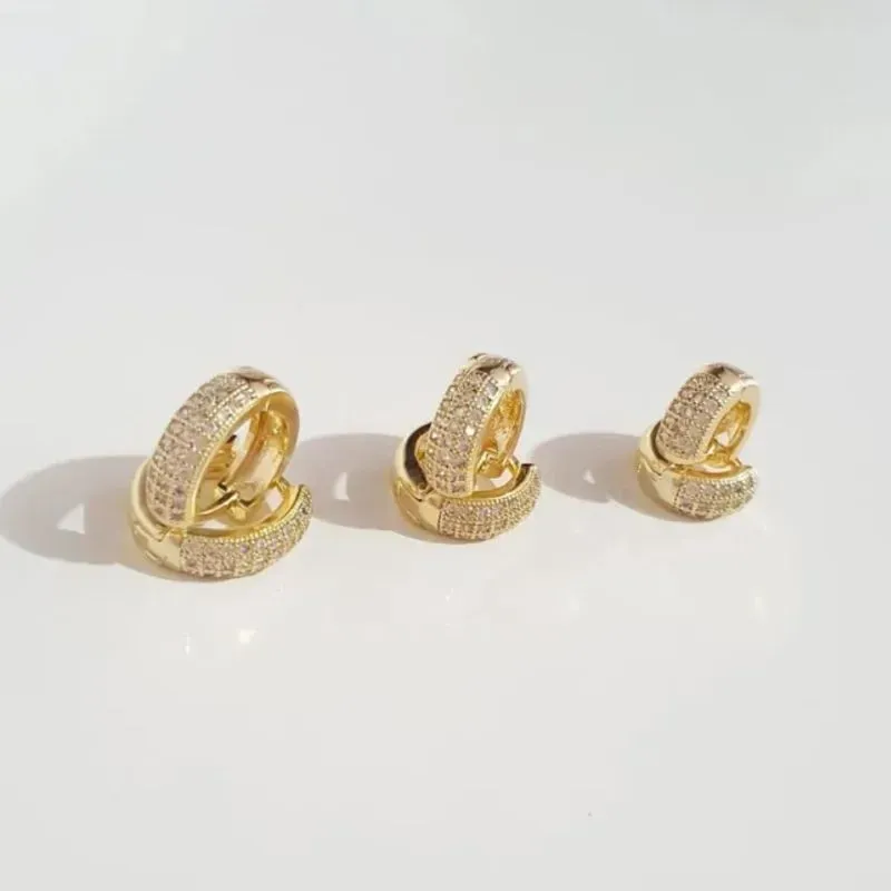 Trio de Argola Clik Cravejado 15/12/10mm 3fileiras