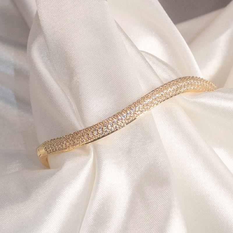 Bracelete Ondulado Cravejado