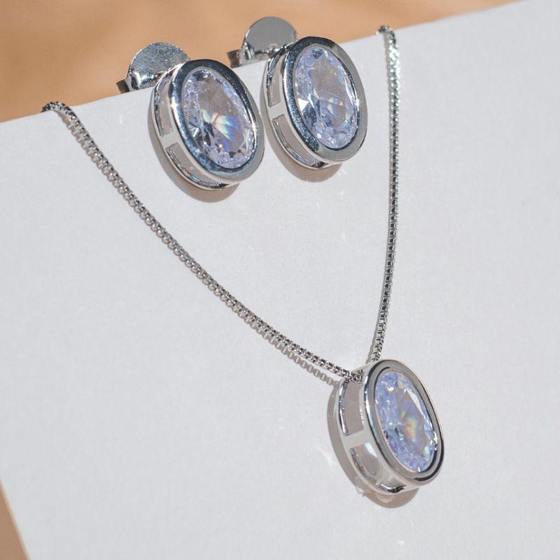 Conjunto Oval de Cristal