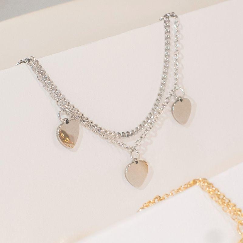 Pulseira Berloque coração - Aço INox