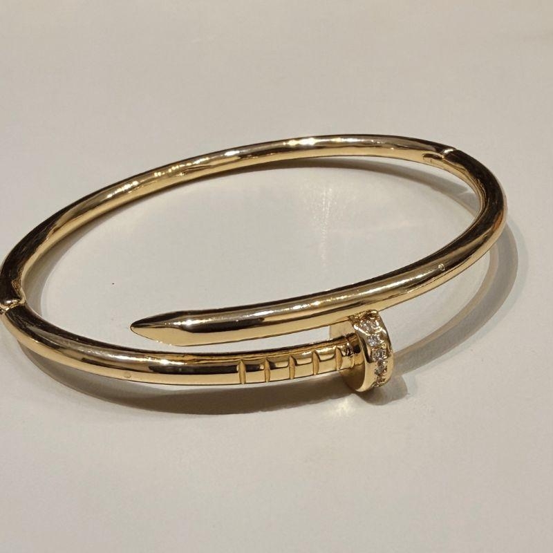 Bracelete de Prego Cravejado - Banhado a ouro