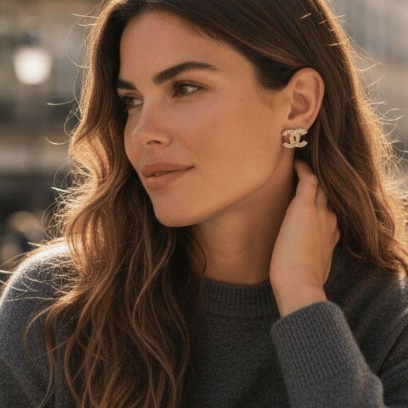 Brinco Inspiração Cravejado - Banhado a Ouro