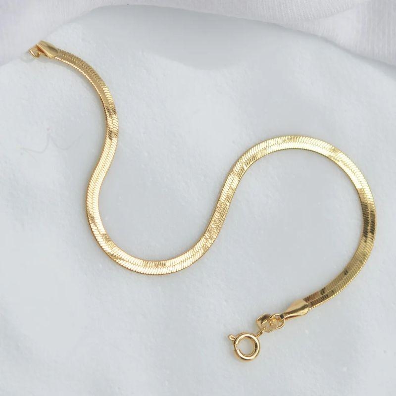 Pulseira de fita laminada 3mm - Aço com Banho de Ouro