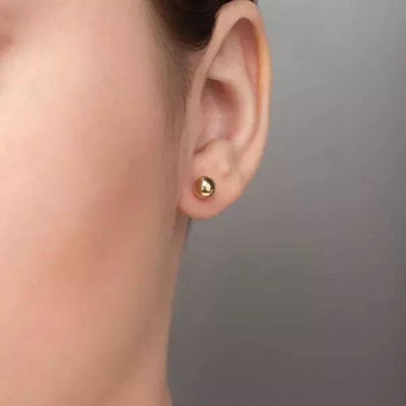 Brinco de Bola lisa 6mm - Aço com Banho