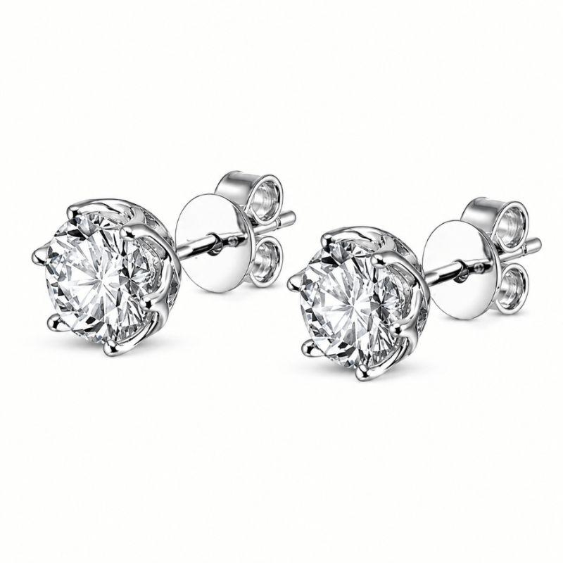 Brinco ponto de luz 06mm 6garras - Banho de Ródio