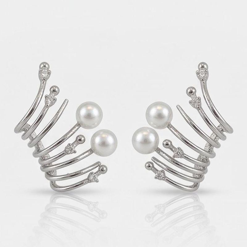 Brinco Ear Hook Perolas