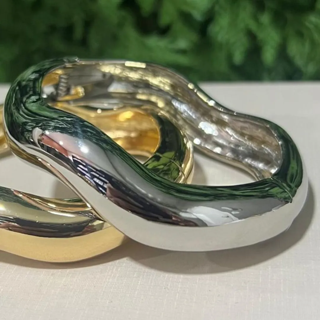 Bracelete ondulado com 15mm de largura duas partes