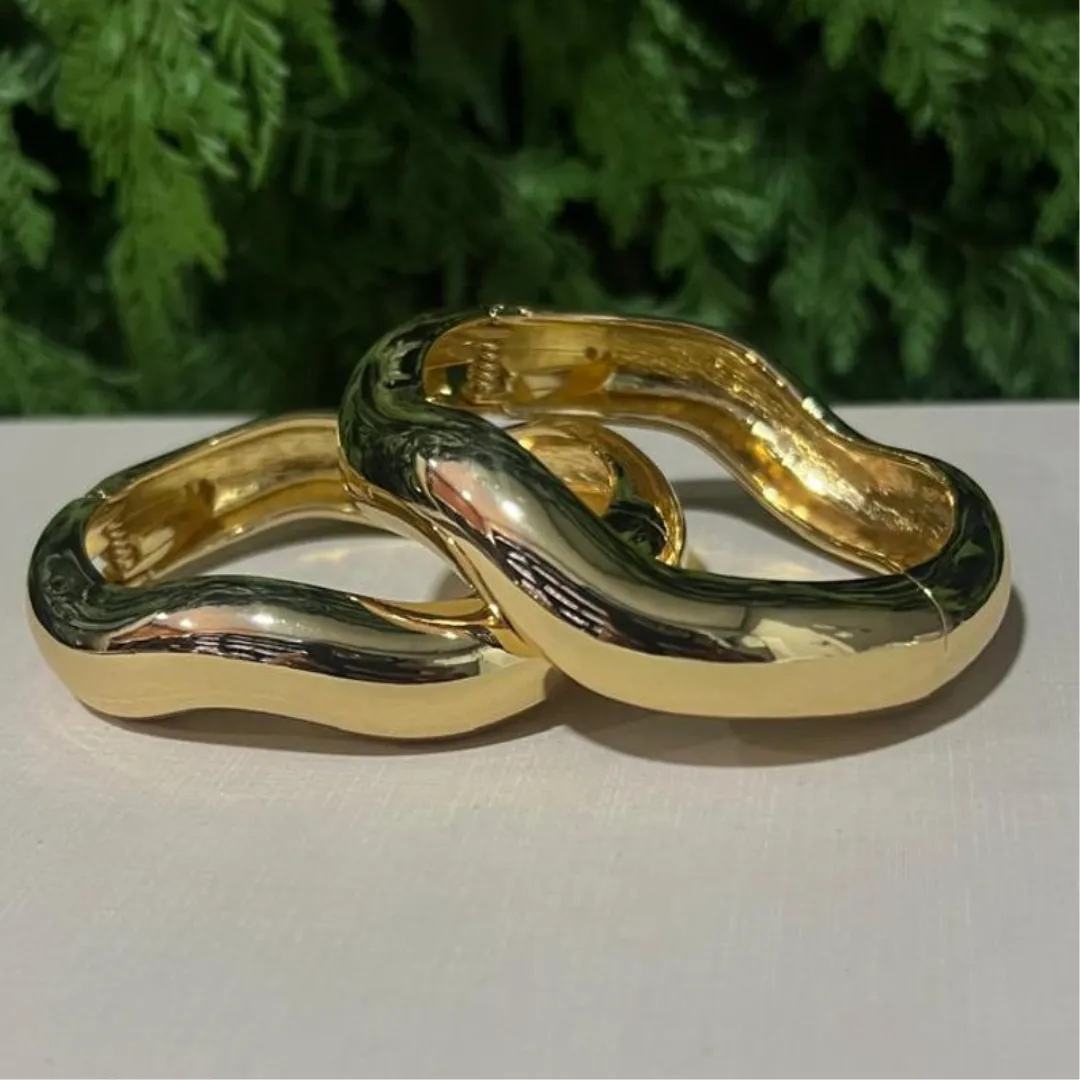 Bracelete ondulado com 15mm de largura duas partes