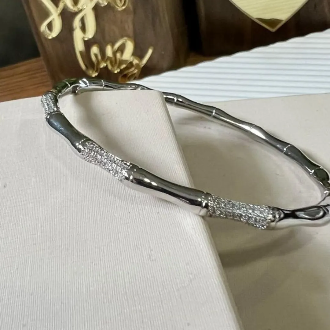 Bracelete trabalhado 3filetes cravejado