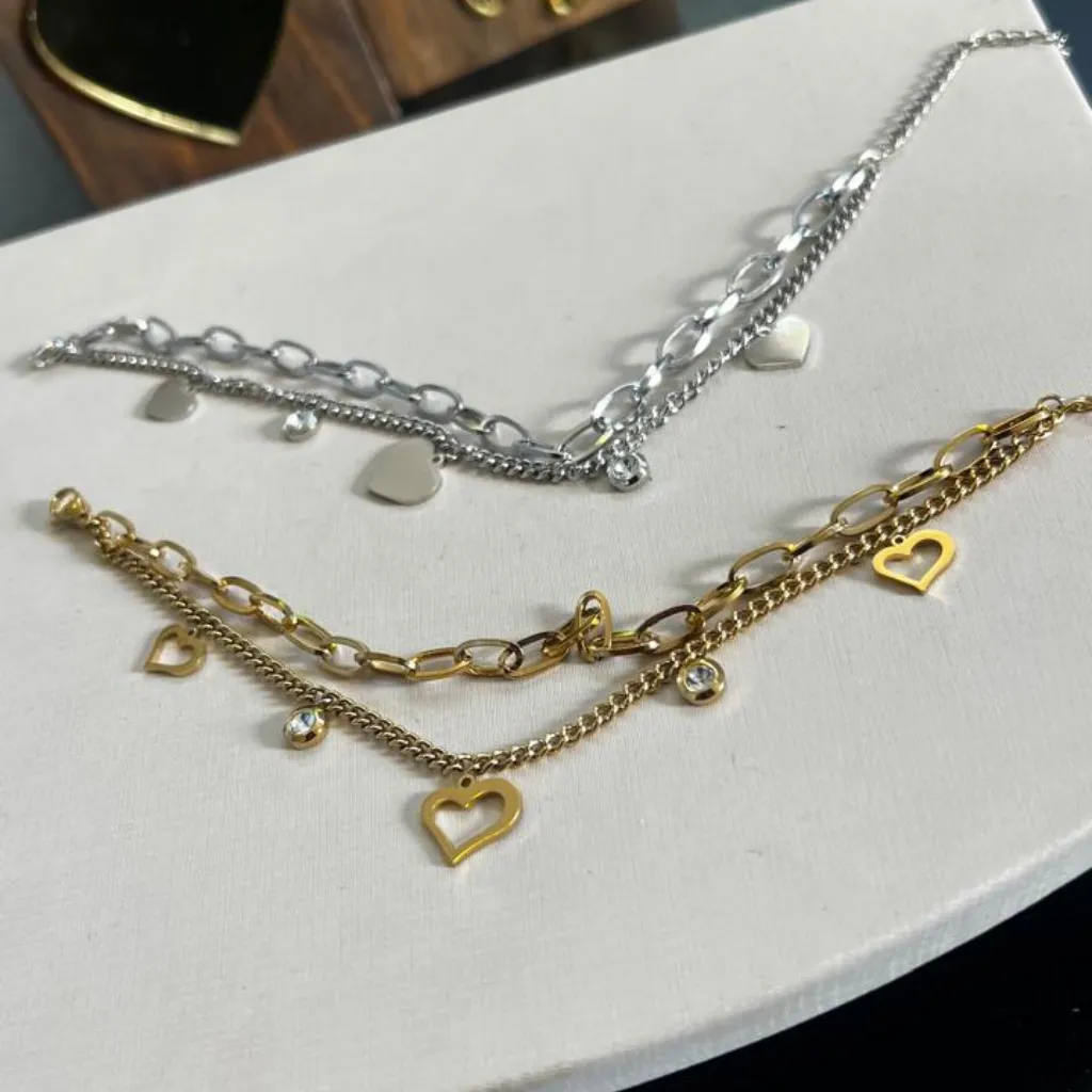 Pulseira de Aço com Banho dupla