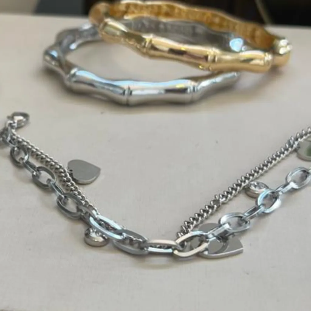Pulseira de Aço com Banho dupla