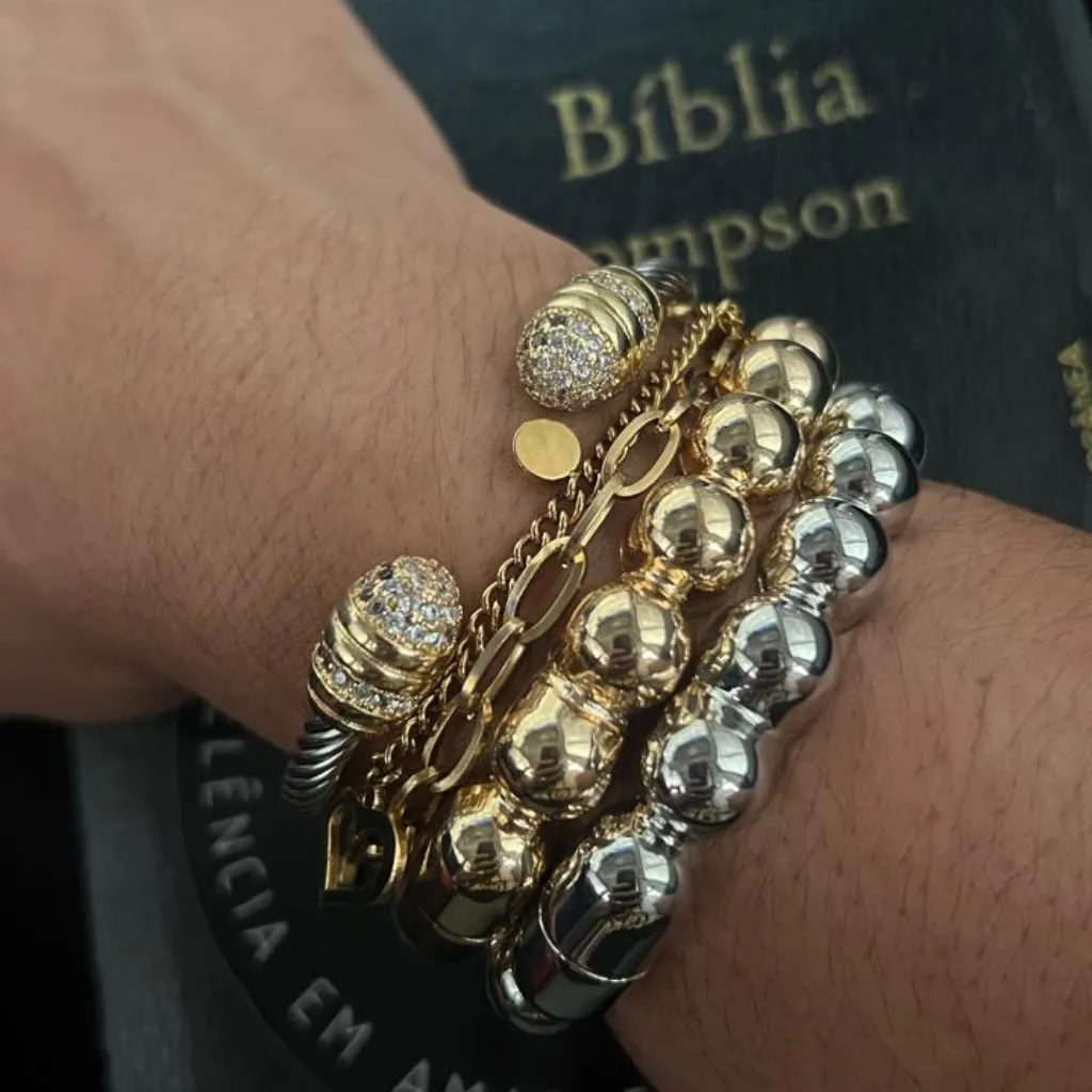 Bracelete Bolinha abertura Lateral