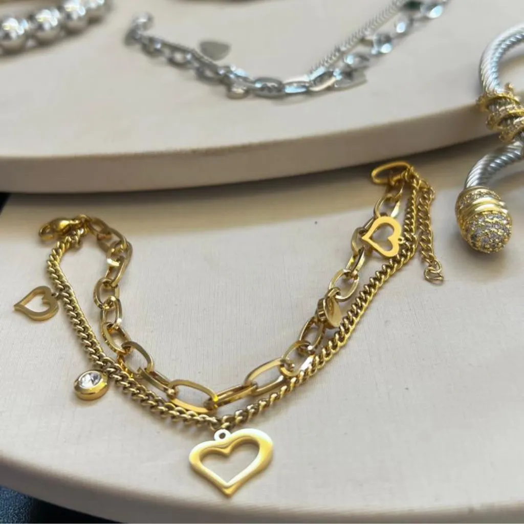 Pulseira de Aço com Banho dupla