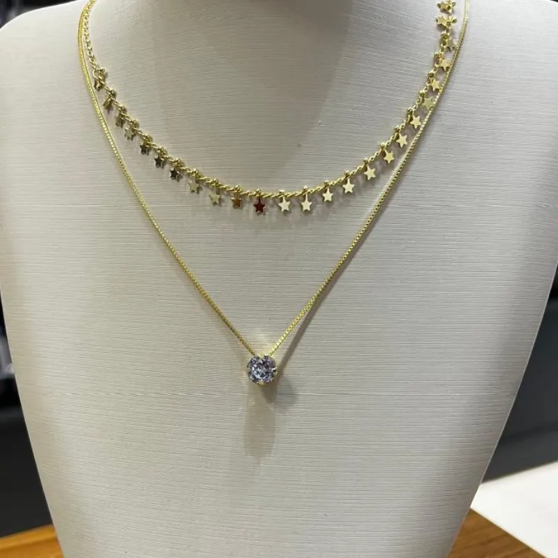 Choker estrelas - Banhado a Ouro