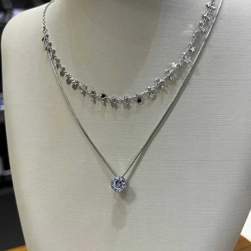 Choker estrelas - Banhado a Rodio