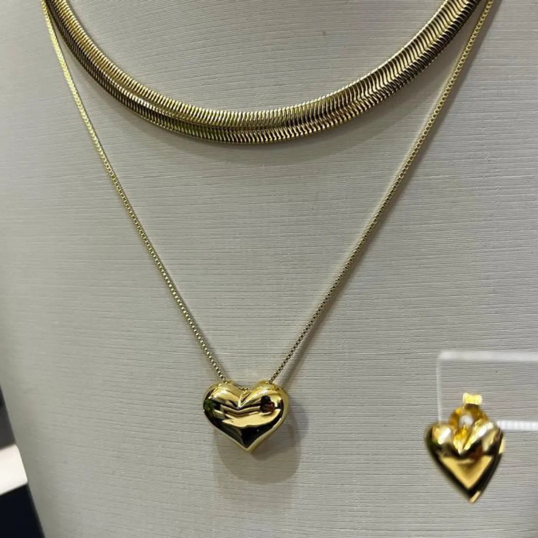 Conjunto Corrente dupla de coração