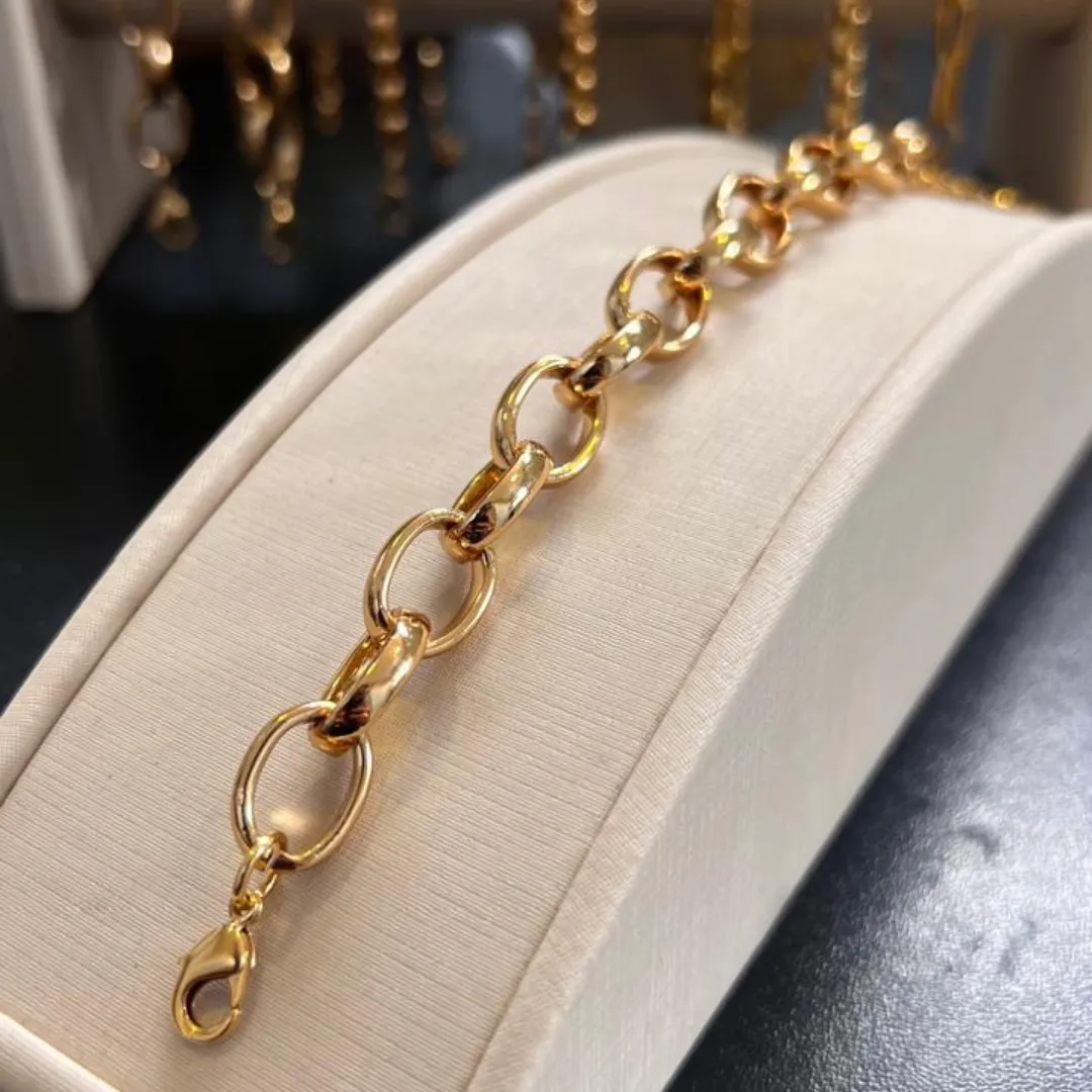 Pulseira de Elos - Banho de Ouro