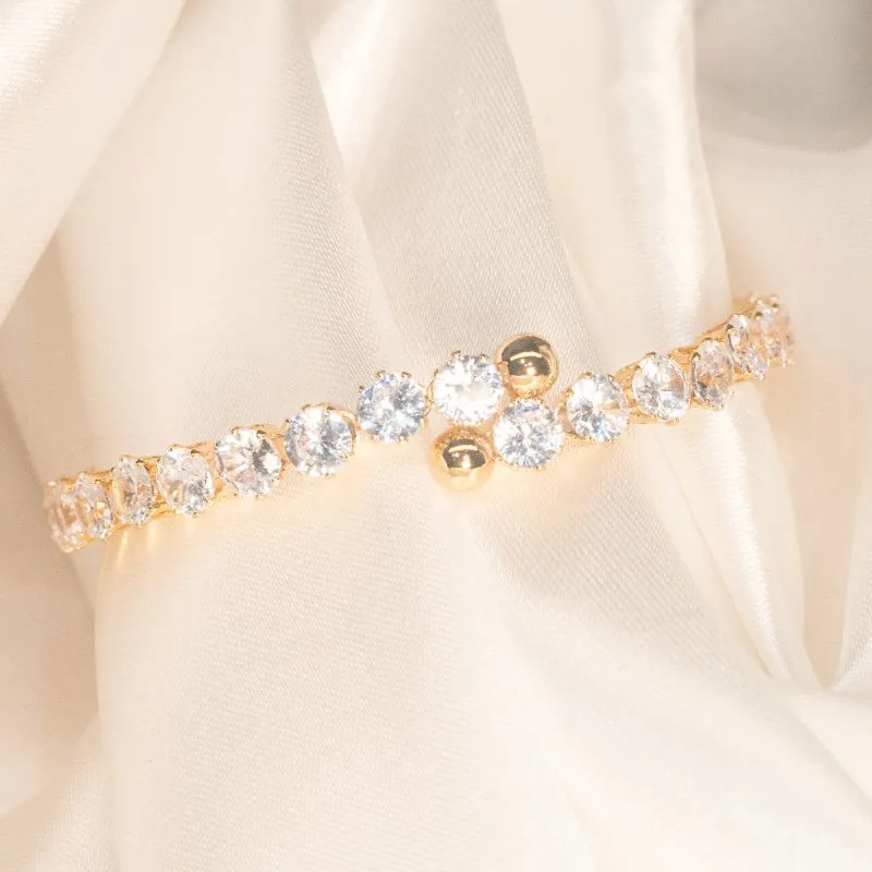 Bracelete Zirconias duas pontas
